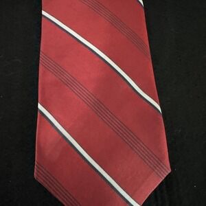 Christian Dior Silk Tie Red Blue Stripe‎ Vintage